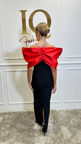 Rochie Verona Black-Red