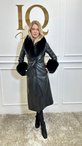 Pardesiu piele Antheea Black