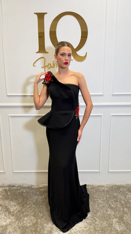 Rochie Ariel Flower Black