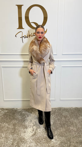 Palton lana cashmir nasturi Elaria Beige