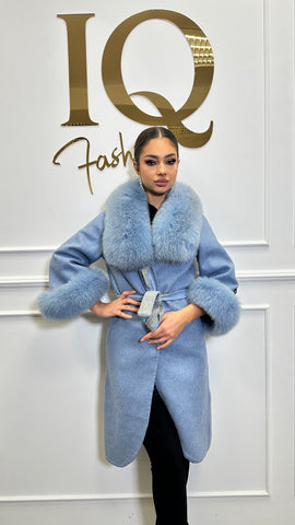 Palton alpaka Ami Baby Blue