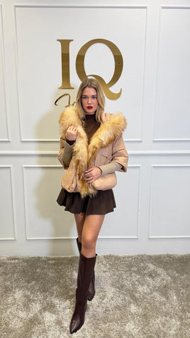 Geaca puf siblana naturala Verona Beige