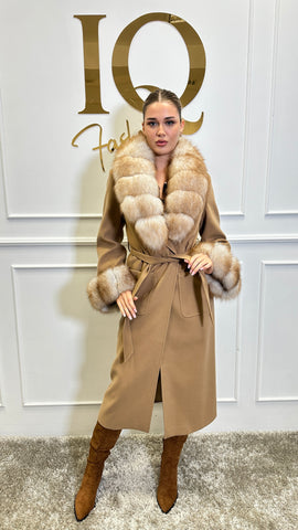 Palton lana cashmir Elaria Camel