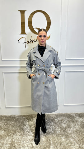 Pardesiu  cu epoleti Trendy Grey