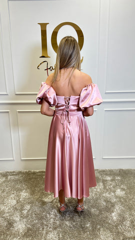 Rochie Maline midi Roze