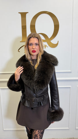 Haina fas cu blana naturala Chantelle Black