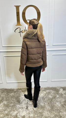 Geaca fas tip cojoc Carmella Camel