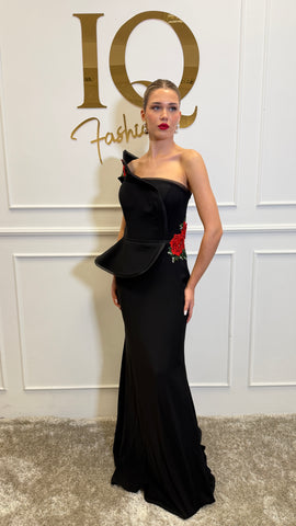 Rochie Ariel Flower Black