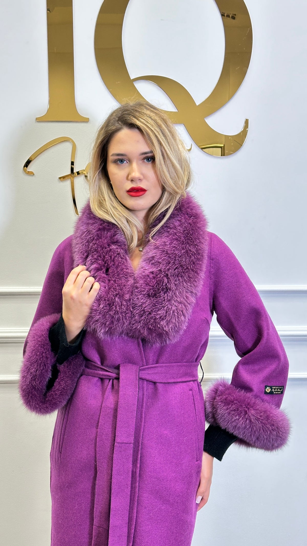 Palton alpaka Ami Fuchsia