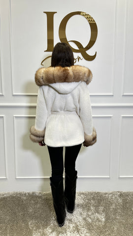 Palton din lana alcantara Ukraine Cream-Beige