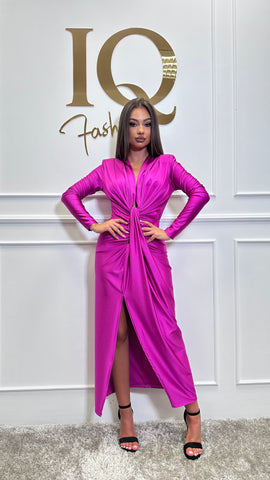 Rochie maneca Serabella Fuchsia