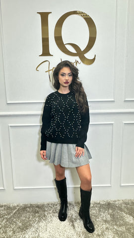 Pulover pietre Lady Black