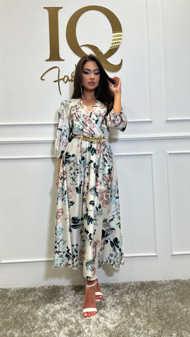 Rochie Pya Grey Pink Flower