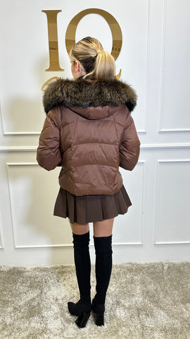 Geaca puf si blana naturala Verona Brown
