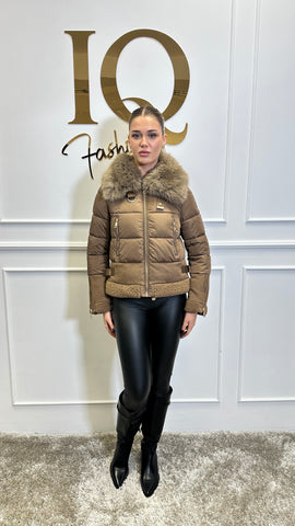 Geaca fas tip cojoc Carmella Camel