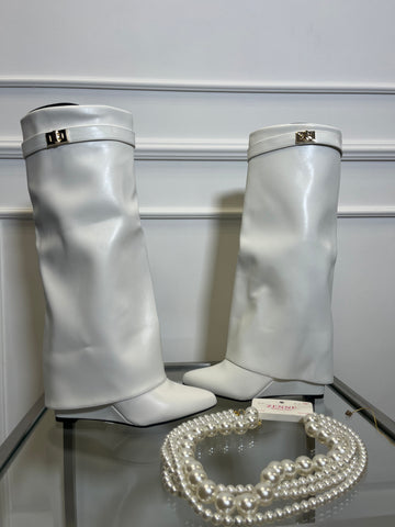 Cizme piele ecologica  duble Alice Cream