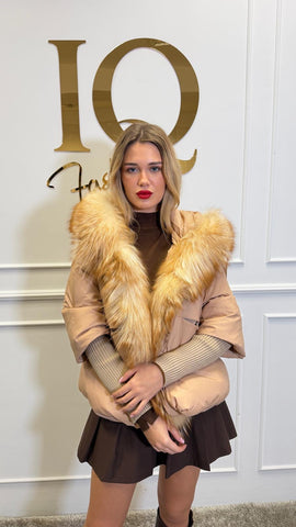 Geaca puf siblana naturala Verona Beige