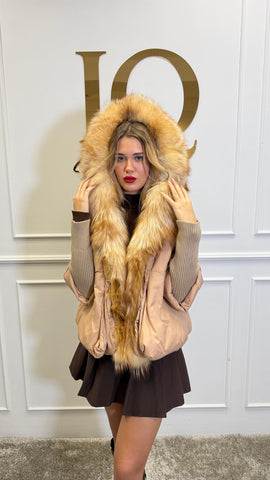 Geaca puf siblana naturala Verona Beige