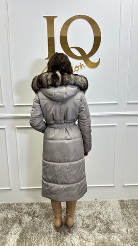 Haina fas cu blana naturala Chloe Grey