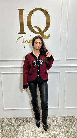 Jacheta tricot Valiana Burgundy