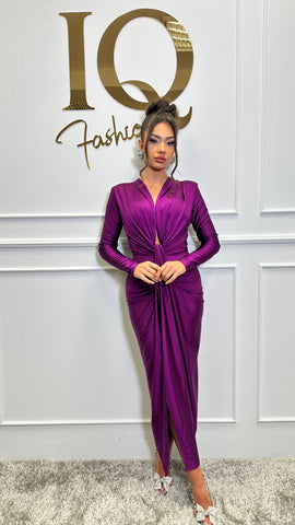 Rochie maneca Serabella Magenta