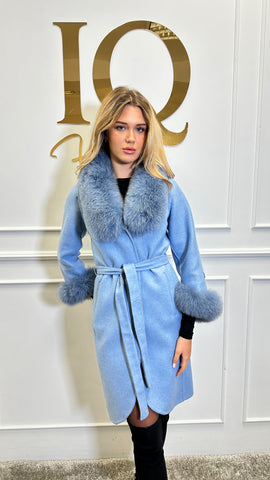 Palton alpaka Ami Baby Blue