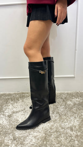 Cizme piele ecologica Asya Black