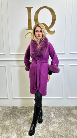 Palton alpaka Ami Fuchsia