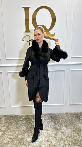 Palton alpaka Ami All Black