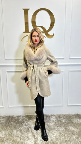 Palton alpaka Ami Beige