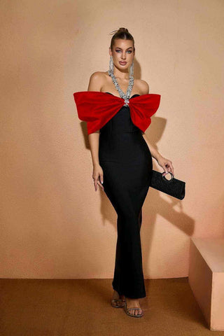 Rochie Verona Black-Red