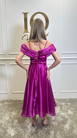 Rochie Vanessy midi  Fuchsia