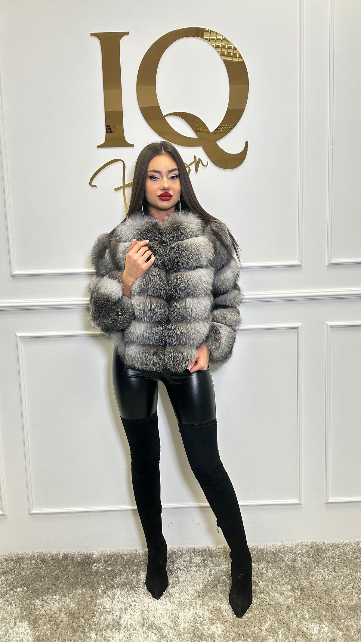 Haina din blana naturala Maxi Silver