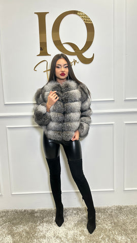 Haina din blana naturala Maxi Silver