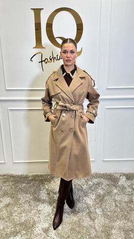 Pardesiu cu epoleti Trendy Beige