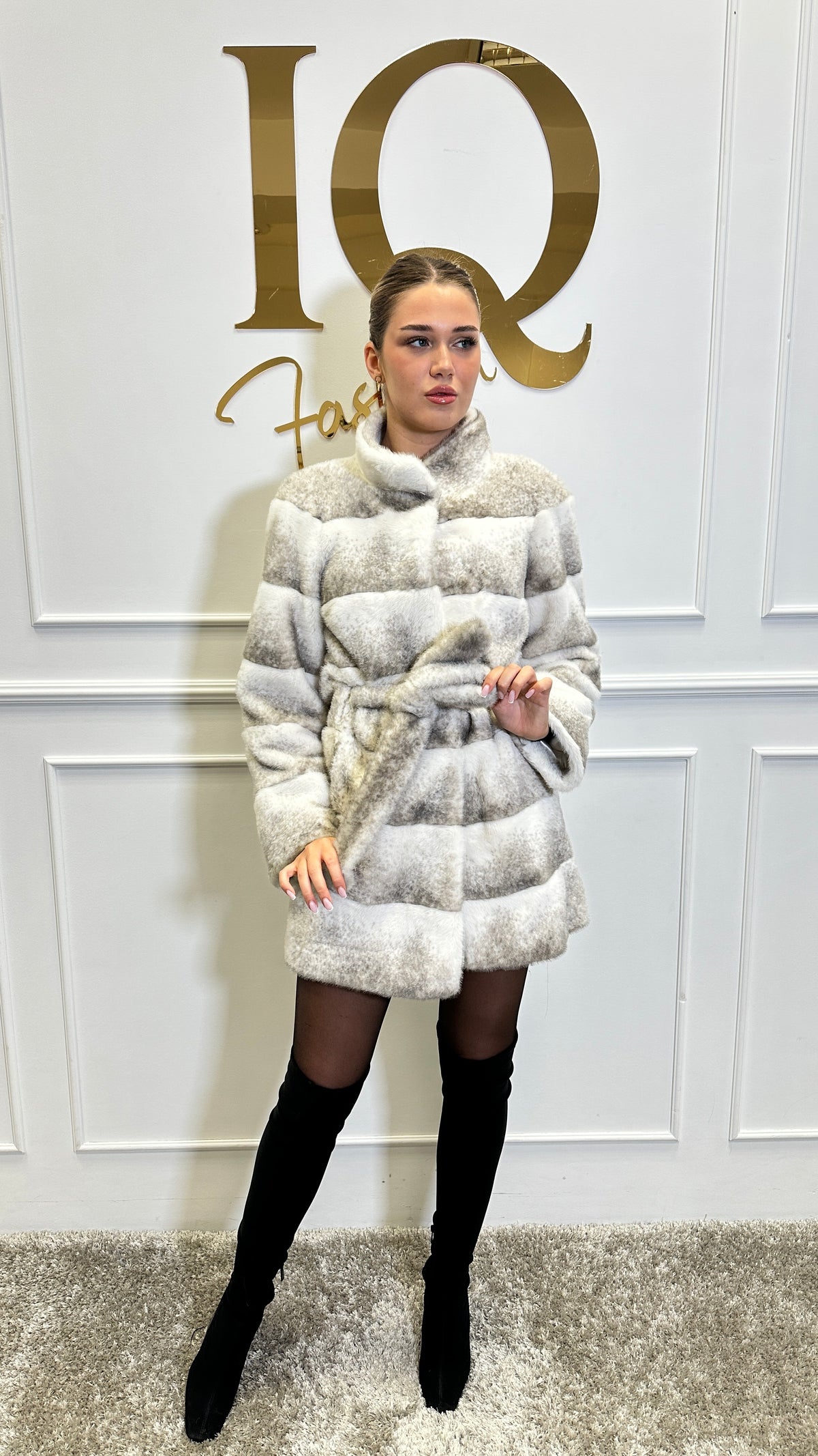 Palton din stofa alkantara   Avicena White