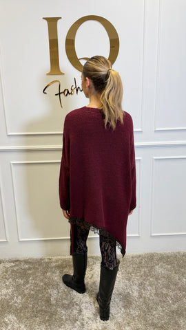 Bluza tricotata cu colturi Ballanis Bordo