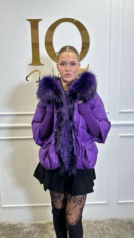 Geaca puf si blana naturala Verona Purple