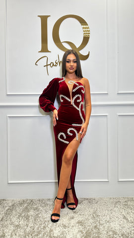 Rochie Argentina catifea Bordo