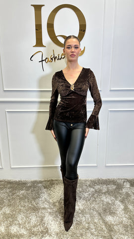 Bluza catifea Metal Brown