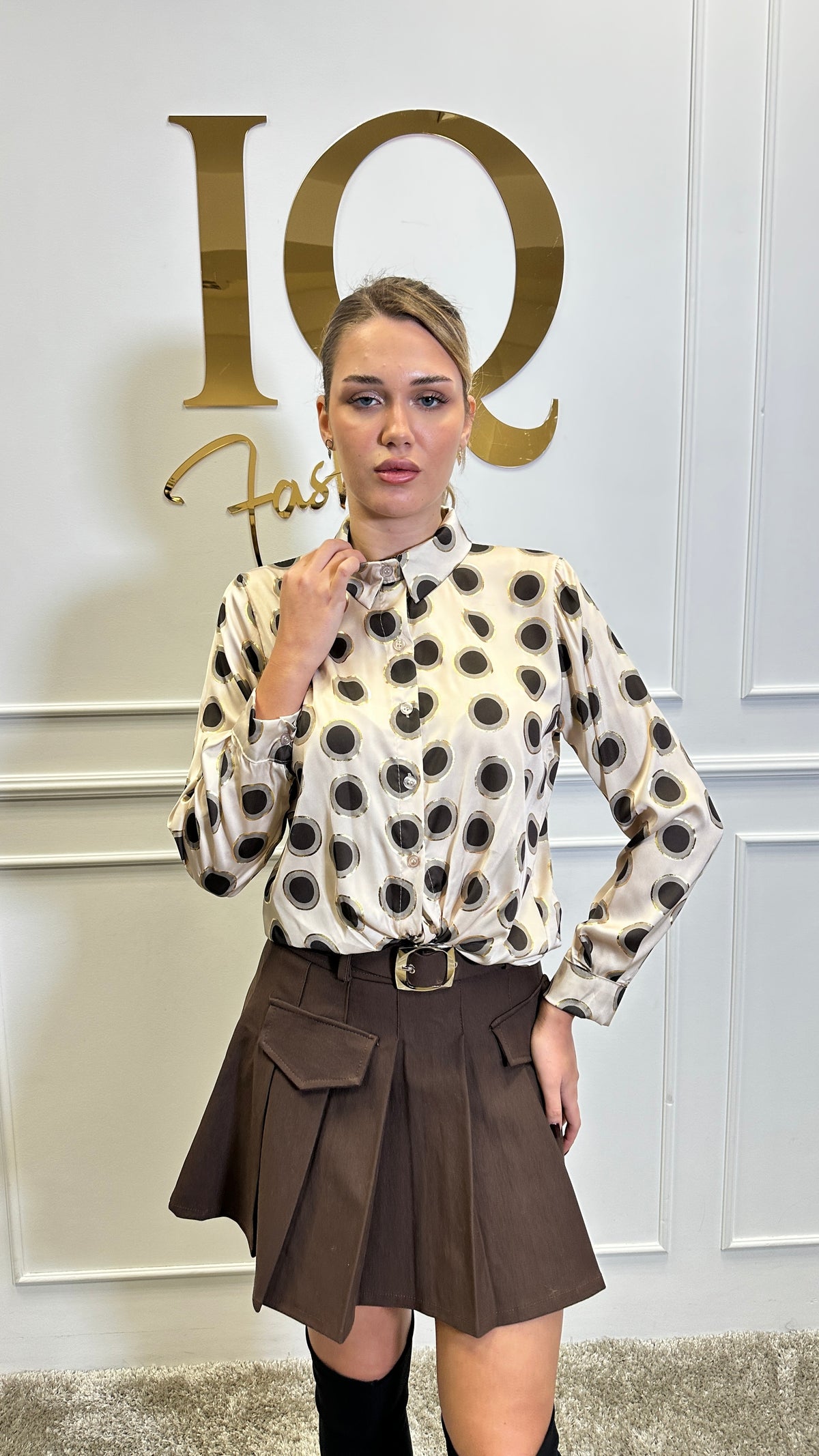 Camasa cu buline Unique Beige