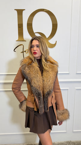 Haina tip cojoc Vegas scurt camel