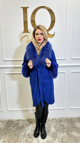 Palton alpaka Ami Electric Blue