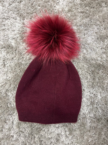 Sapca pompon natural Athena Bordo