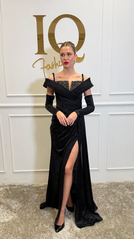 Rochie cu maunusi Dessire Black