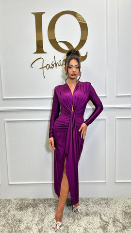 Rochie maneca Serabella Magenta