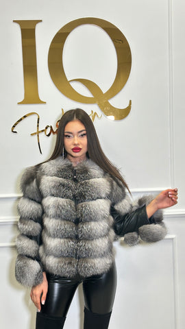 Haina din blana naturala Maxi Silver