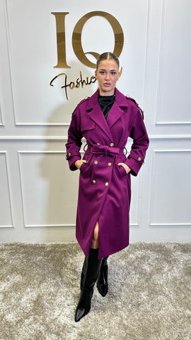 Pardesiu cu epoleti Trendy Magenta