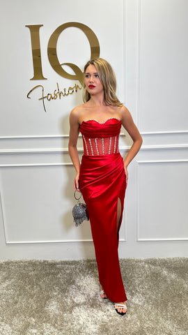 Rochie corset Tisenee Red