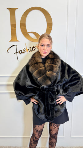 Palton din stofa alkantara Butterfly Black